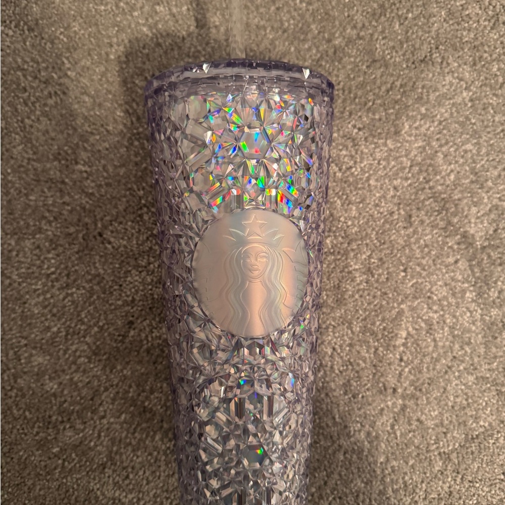 BRAND NEW— Starbucks Silver Tumbler with Iridescent Accents